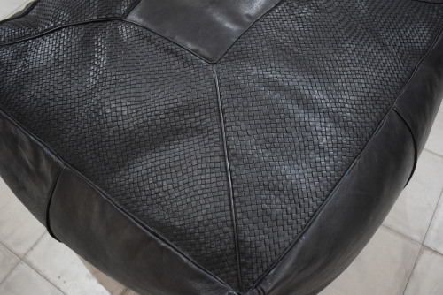 Leather poufs