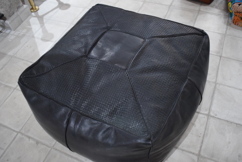 Leather poufs